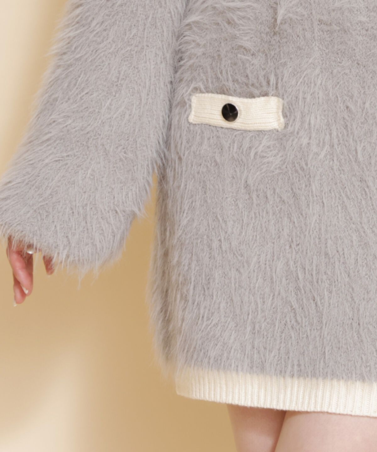 REDYAZEL「シャギーニットミニスカート」|台形|