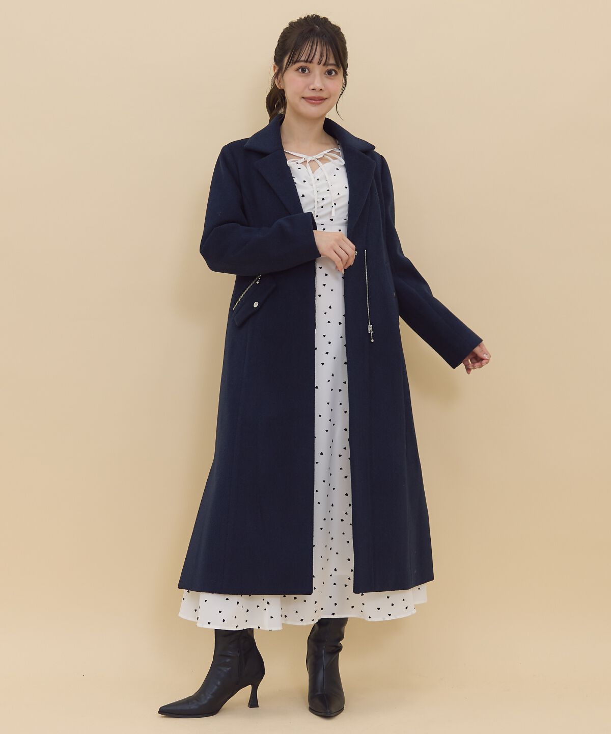 REDYAZEL「ジップチェスターコート」|ステンカラーコート|