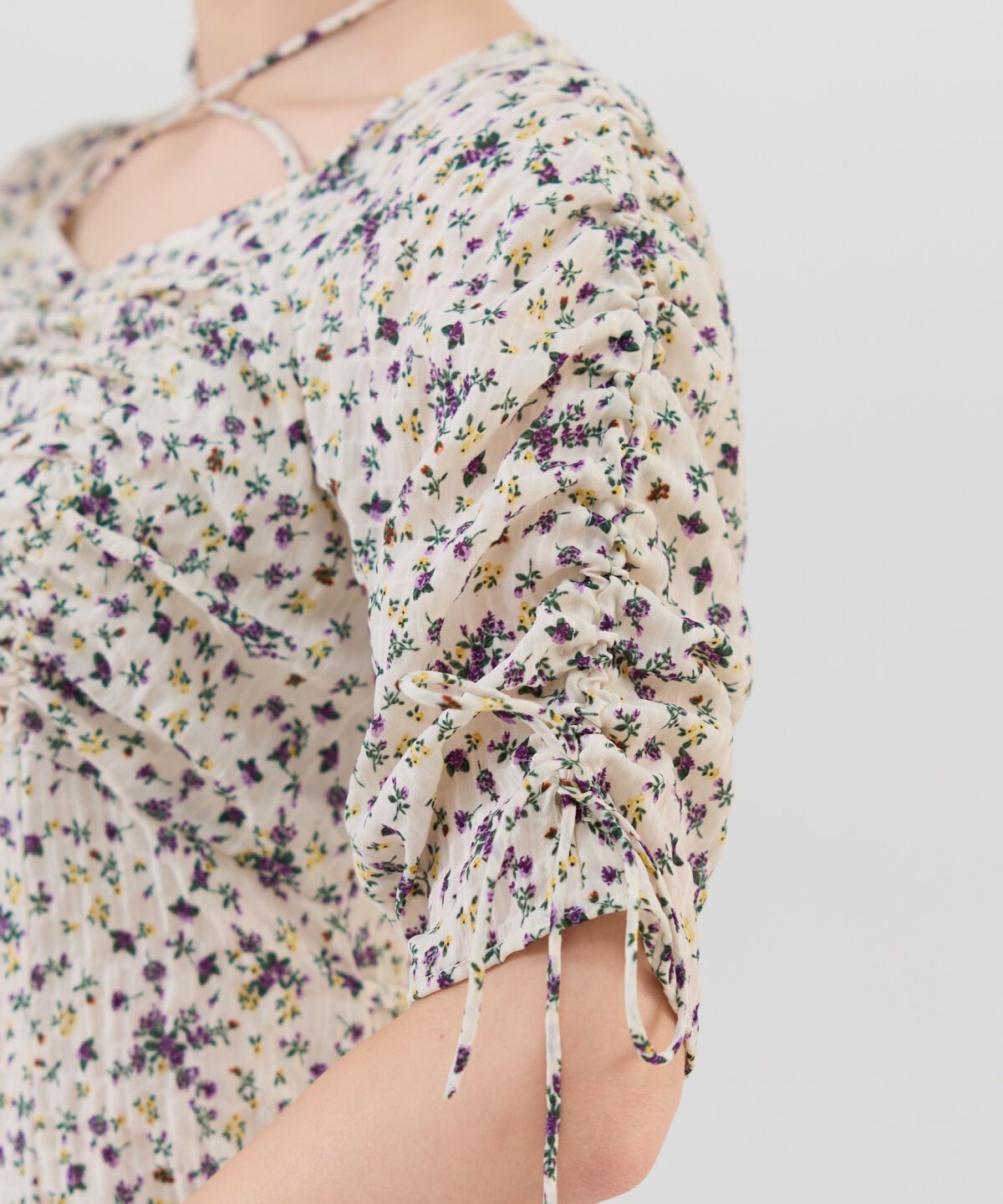 REDYAZEL「フラワープリントシャーリングワンピース」|ワンピース|