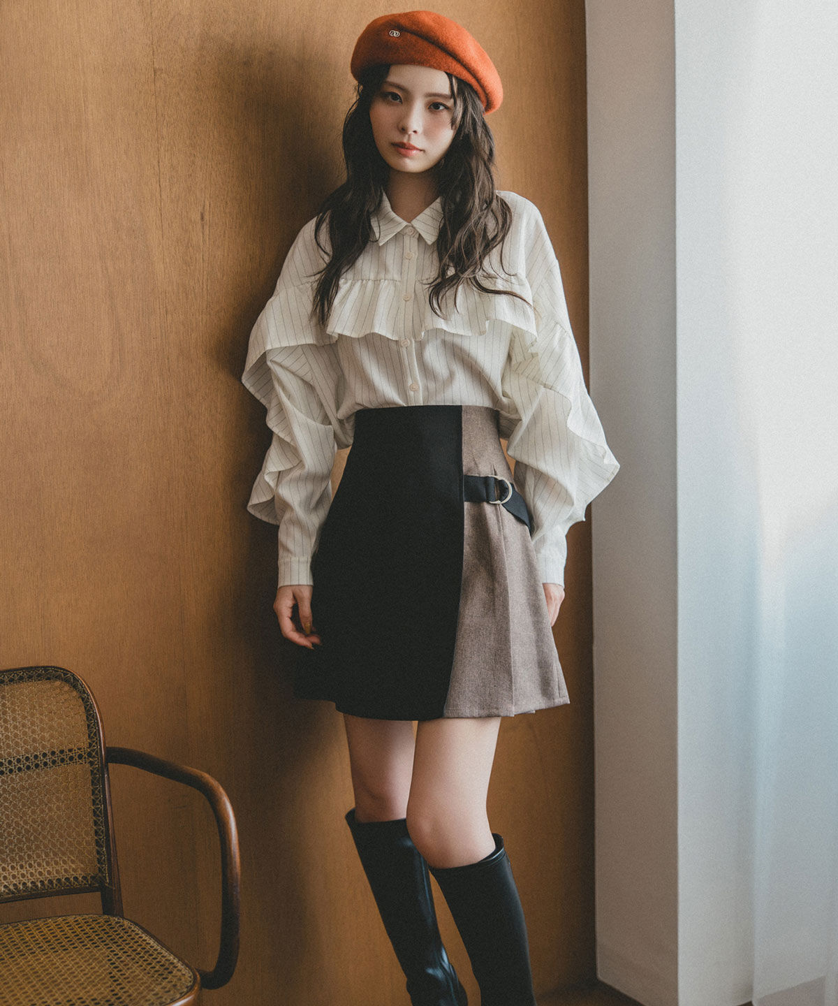 REDYAZEL「フリルラインストライプブラウス」|シャツ・ブラウス|