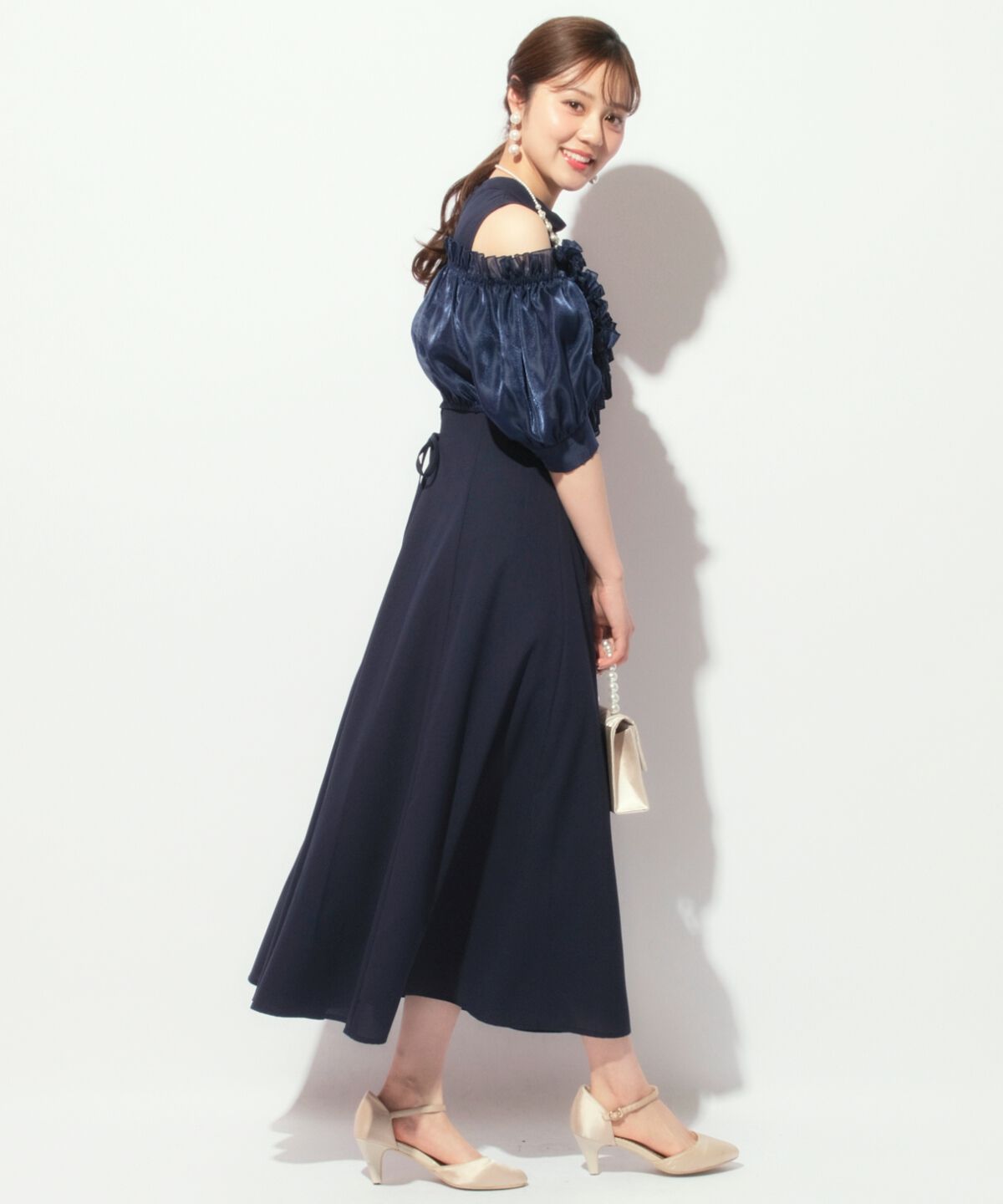 WILLSELECTION「オフショル袖ボリュームドレス」|ドレス|