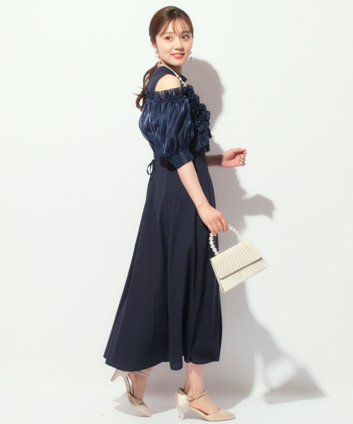 WILLSELECTION「オフショル袖ボリュームドレス」|ドレス|