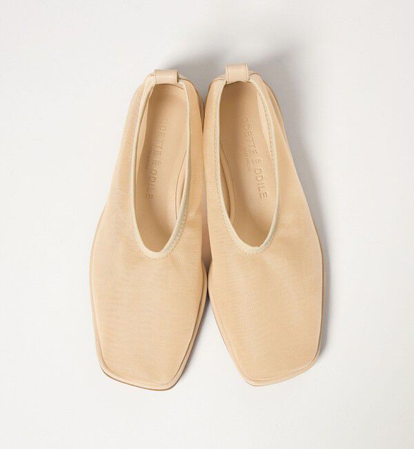 ODETTE E ODILE「スクエアソフトチュール フラット10&uarr;」|パンプス|BEIGE