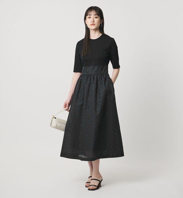 UNITED ARROWS「フィット&フレア シアー ドット ワンピース ‐ウォッシャブル‐」|ワンピース|