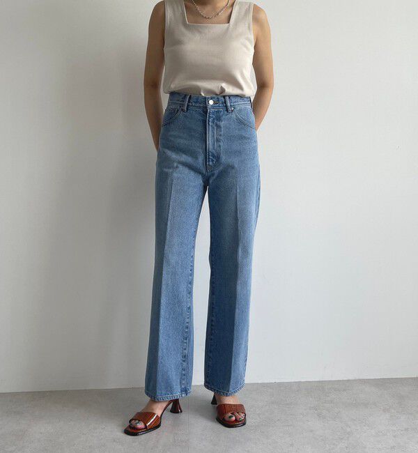 EMMEL REFINES「＜EMMEL REFINES＞EM センタープレス ストレート デニム/ パンツ」|デニム|