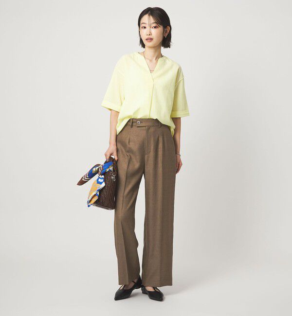 UNITED ARROWS green label relaxing「［size SHORT/TALLあり］リネンライク ストレート パンツ」|スラックス|