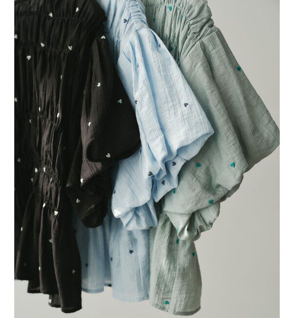 EMMEL REFINES「＜EMMEL REFINES＞EM ハートシシュウ シャーリング ブラウス」|シャツ・ブラウス|