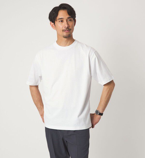 UNITED ARROWS green label relaxing「【WEB限定】JUST fit デイリー ワイド Tシャツ -吸水速乾・抗菌-」|Tシャツ・カットソー|WHITE