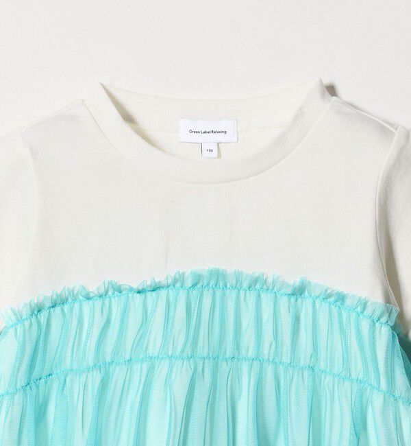 UNITED ARROWS green label relaxing「【スタメンシリーズ】チュールドッキング Tシャツ / キッズ  100cm-160cm UVカット 接触冷感  吸水速乾」|Tシャツ・カットソー|