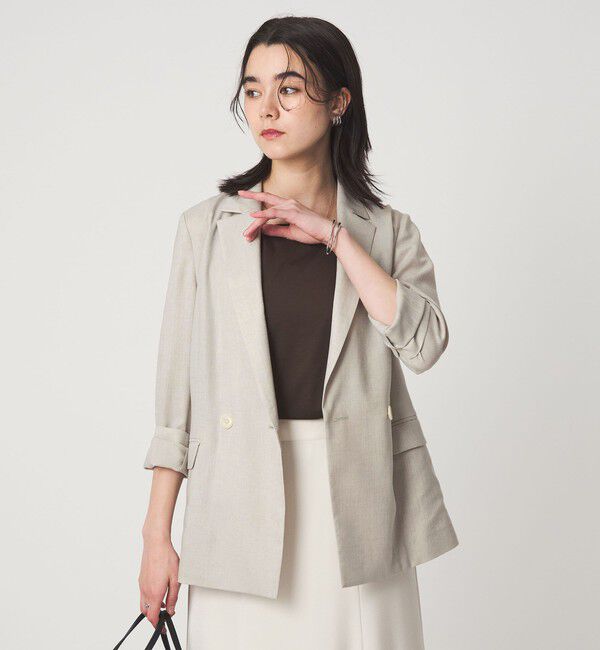 UNITED ARROWS green label relaxing「［size SHORTあり］ライト リネンライク ジャケット UVカット 通気性」|テーラードジャケット|