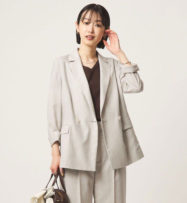 UNITED ARROWS green label relaxing「［size SHORTあり］ライト リネンライク ジャケット UVカット 通気性」|テーラードジャケット|