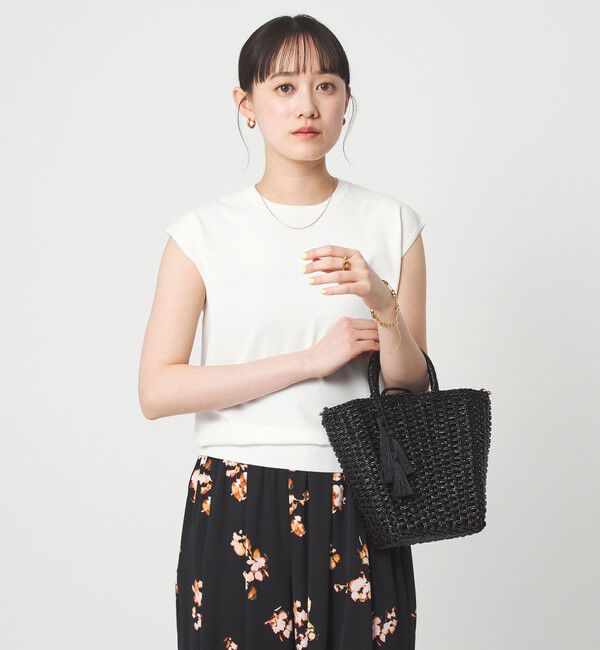 UNITED ARROWS green label relaxing「フレンチスリーブ ニット ウォッシャブル 接触冷感 UVカット」|ニット・セーター|