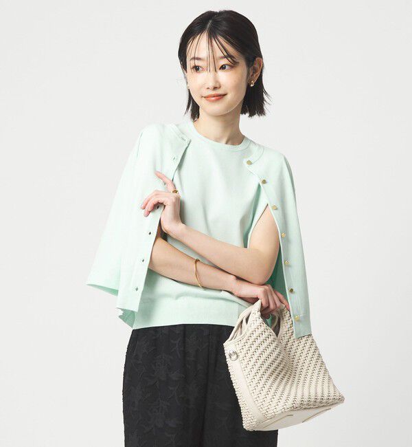 UNITED ARROWS green label relaxing「フレンチスリーブ ニット ウォッシャブル 接触冷感 UVカット」|ニット・セーター|