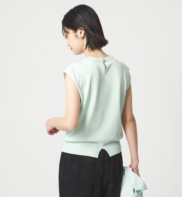 UNITED ARROWS green label relaxing「フレンチスリーブ ニット ウォッシャブル 接触冷感 UVカット」|ニット・セーター|