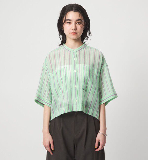 UNITED ARROWS green label relaxing「100/2 ポケット ストライプ シャツ」|シャツ・ブラウス|