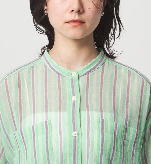 UNITED ARROWS green label relaxing「100/2 ポケット ストライプ シャツ」|シャツ・ブラウス|