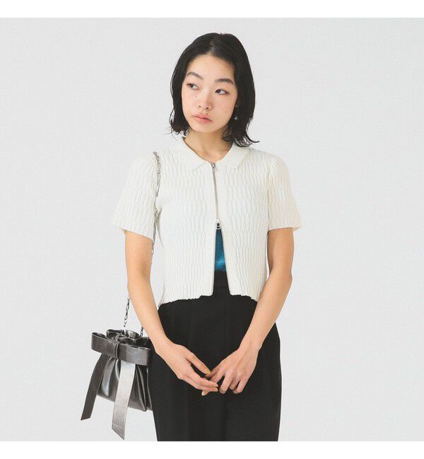 Ray BEAMS 「リブ ジップ ポロ カーディガン」|カーディガン|