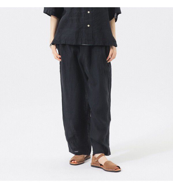 BEAMSBOY「リネン ソリッド イージー」|チノ|BLACK