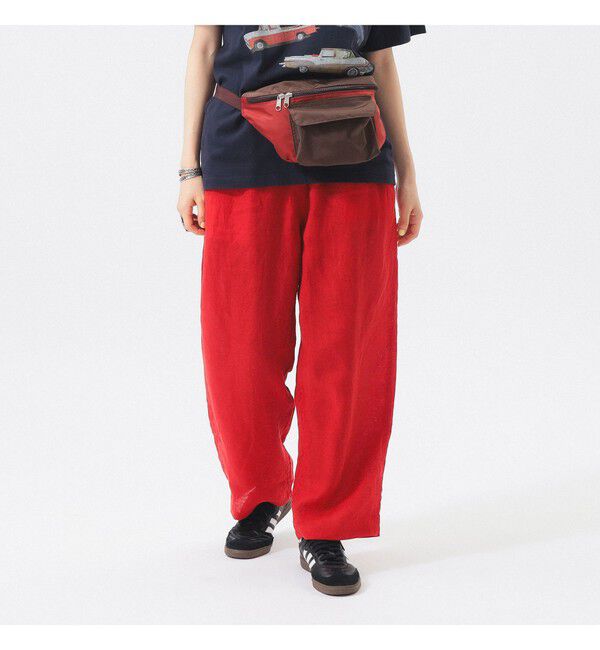 BEAMSBOY「リネン ソリッド イージー」|チノ|RED