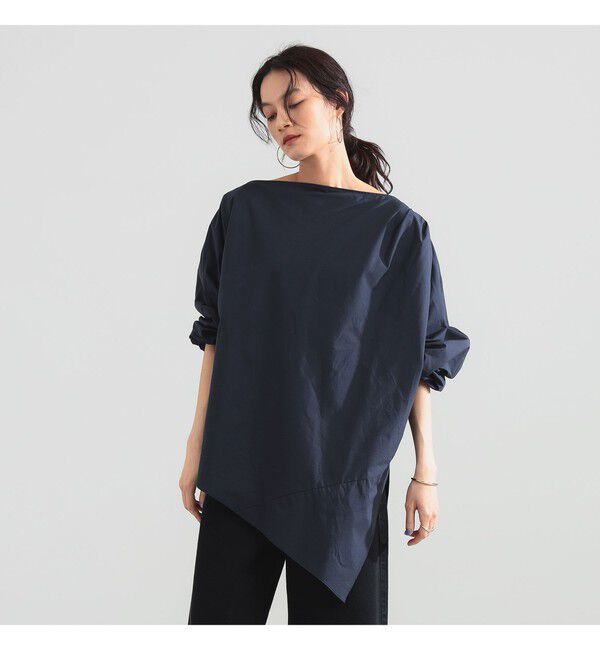 Demi-Luxe BEAMS 「ギャザー ショルダー ブラウス」|シャツ・ブラウス|NAVY
