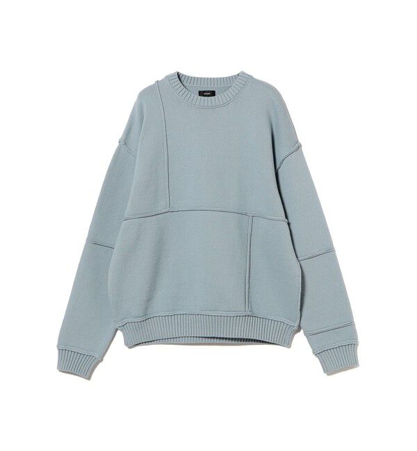 BEAMS「5ゲージ パネル クルーネック ニット」|ニット・セーター|