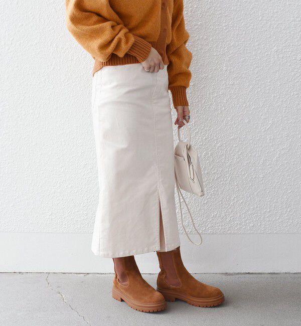 SHIPS for women「*〈手洗い可能〉ストレッチ コーデュロイ イージー ナロー スカート ◇」|タイト|