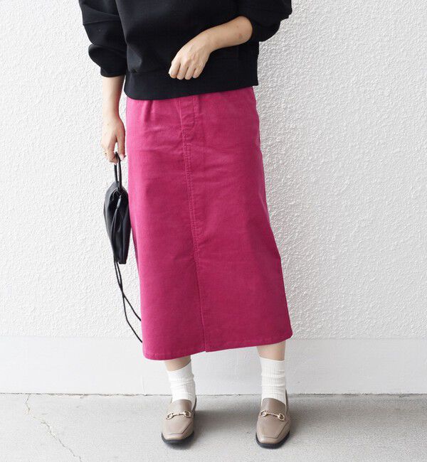 SHIPS for women「*〈手洗い可能〉ストレッチ コーデュロイ イージー ナロー スカート ◇」|タイト|