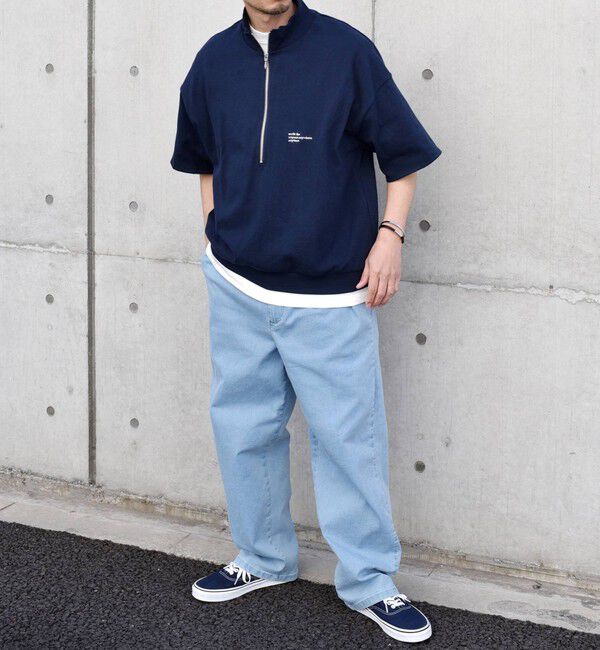 SHIPS any「SHIPS any: COTTON USA ワンポイント ロゴ ハーフジップ Tシャツ◇」|Tシャツ・カットソー|