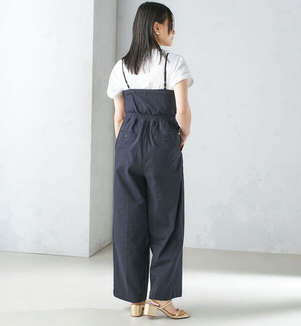 SHIPS for women「〈手洗い可能〉ストレッチ リネン ベアトップ サロペット」|ワンピース|