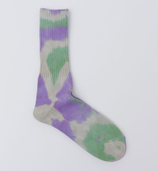 SHIPS「ANONYMOUS: タイダイ クルー ソックス」|ソックス|パープル