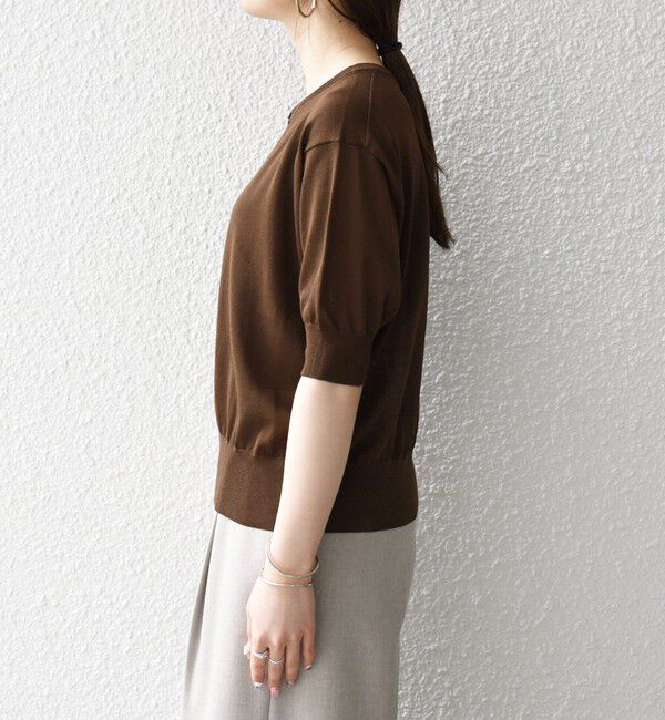 SHIPS any「《一部予約》SHIPS any:〈接触冷感/手洗い可能〉ビジュー ヘンリーネック ニット プルオーバー」|ニット・セーター|