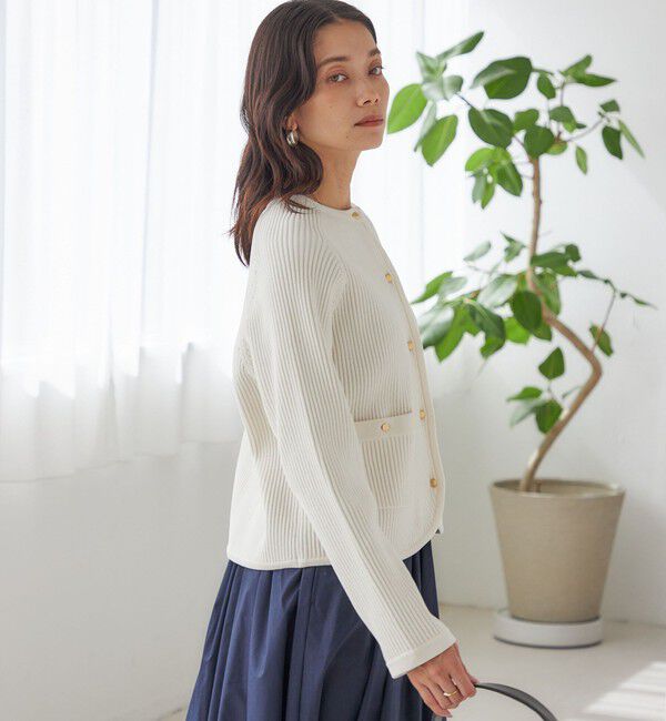 SHIPS for women「〈手洗い可能〉モール リブ クルーネック カーディガン」|カーディガン|