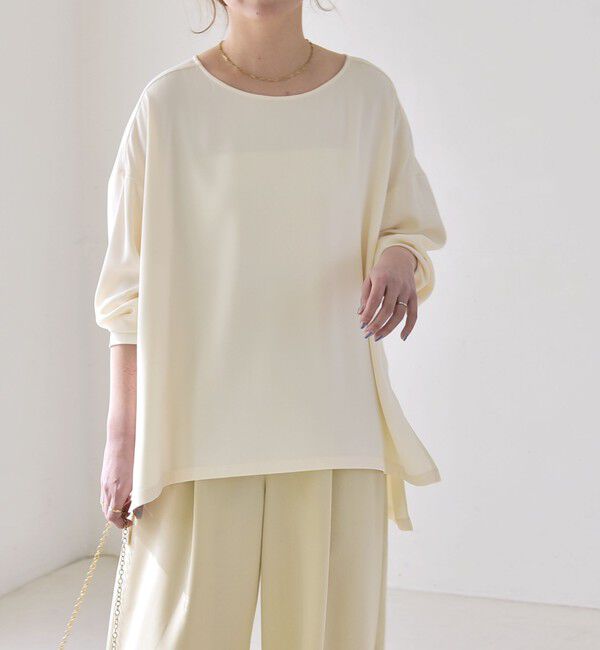 quaranciel「quaranciel:〈洗濯機可能〉ジョーゼット ニュアンス  T-ブラウス」|シャツ・ブラウス|