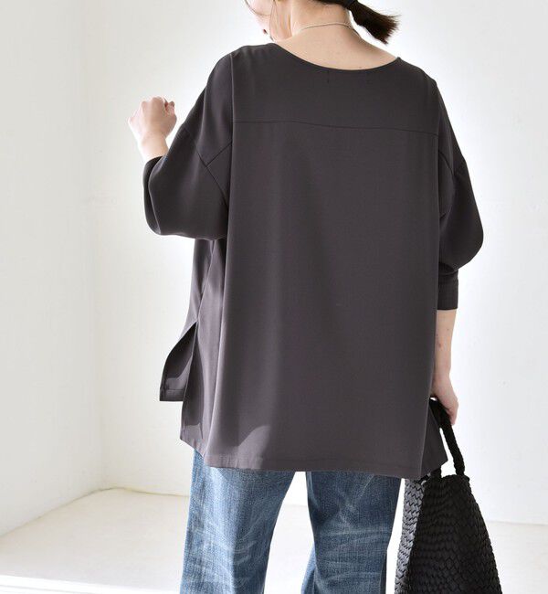 quaranciel「quaranciel:〈洗濯機可能〉ジョーゼット ニュアンス  T-ブラウス」|シャツ・ブラウス|