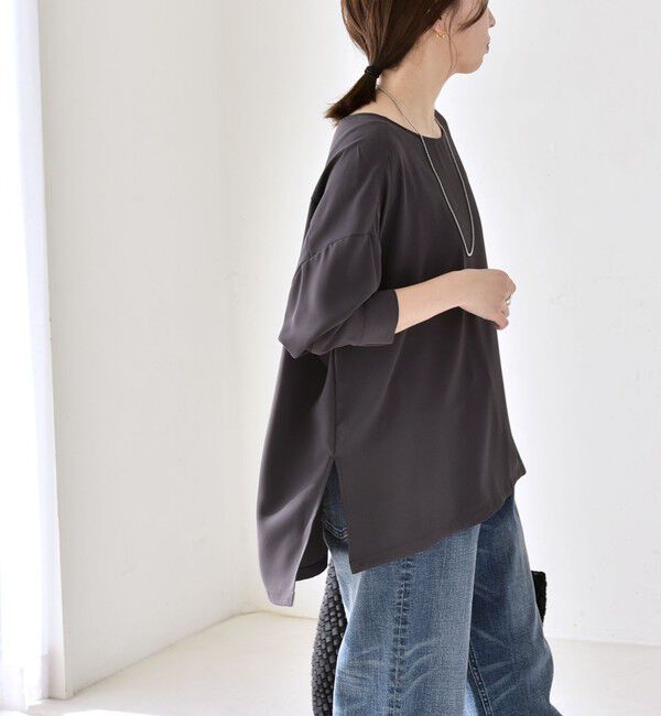 quaranciel「quaranciel:〈洗濯機可能〉ジョーゼット ニュアンス  T-ブラウス」|シャツ・ブラウス|