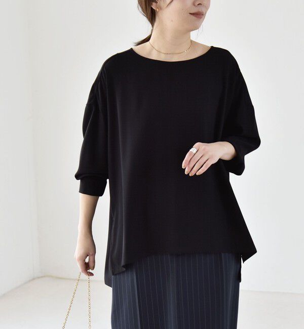 quaranciel「quaranciel:〈洗濯機可能〉ジョーゼット ニュアンス  T-ブラウス」|シャツ・ブラウス|