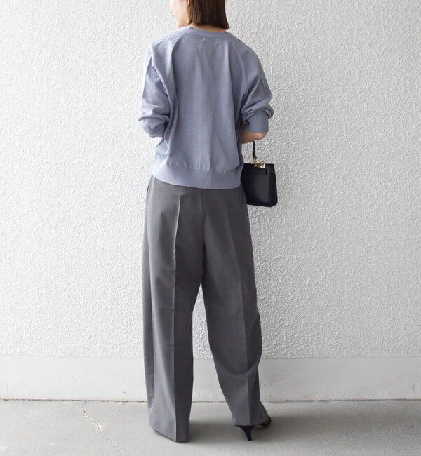 SHIPS any「SHIPS any:〈手洗い可能〉リネン ミックス Vネック ショート シアー カーディガン 2」|カーディガン|