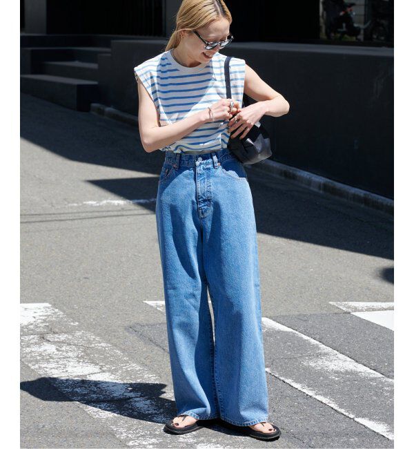 OUTDOOR PRODUCTS Usual Things「追加3 ULTライトデニムハイライズルーズ5PKT」|デニム|