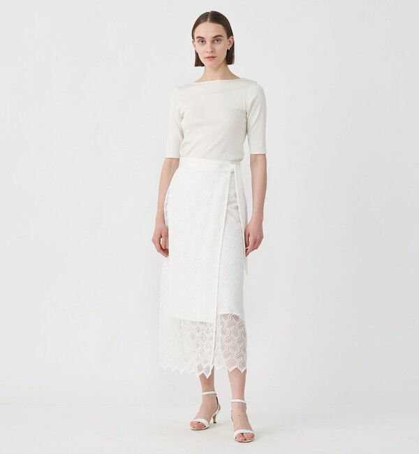 Ballsey「ジオメトリックレース ラップロングスカート」|タイト|