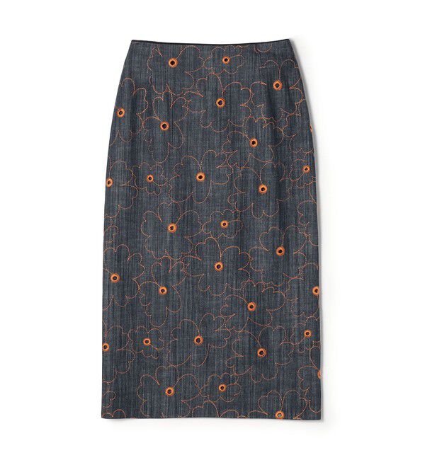 TOMORROWLAND collection「デニムフラワーリング タイトストレートスカート」|タイト|67 ネイビー