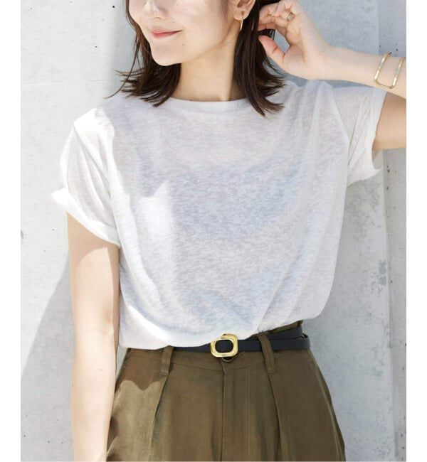 SLOBE IENA「《追加予約》スラブ天竺5分袖TEE」|Tシャツ・カットソー|