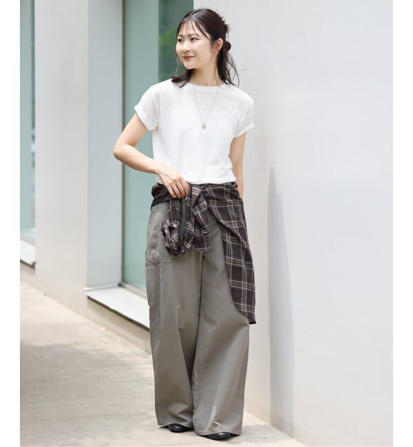 SLOBE IENA「《追加予約》スラブ天竺5分袖TEE」|Tシャツ・カットソー|