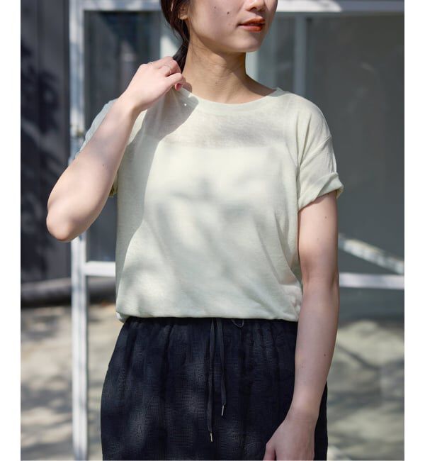 SLOBE IENA「《追加予約》スラブ天竺5分袖TEE」|Tシャツ・カットソー|
