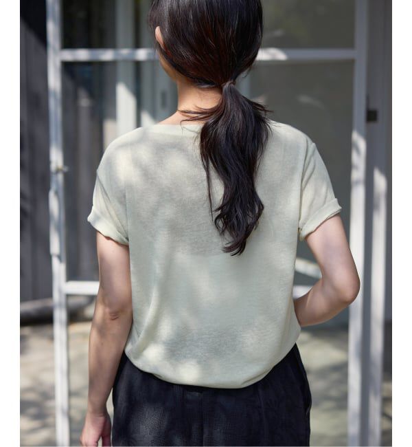 SLOBE IENA「《追加予約》スラブ天竺5分袖TEE」|Tシャツ・カットソー|