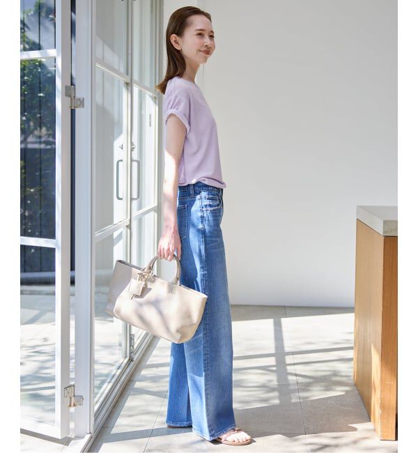 SLOBE IENA「《追加予約》スラブ天竺5分袖TEE」|Tシャツ・カットソー|