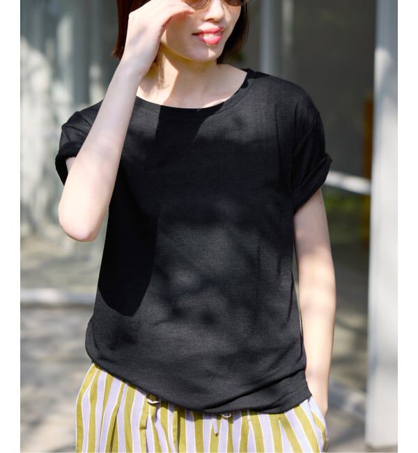 SLOBE IENA「《追加予約》スラブ天竺5分袖TEE」|Tシャツ・カットソー|