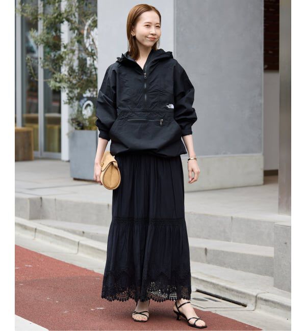 SLOBE IENA「《WEB限定/追加3予約》コットンボイルケミカルレーススカート」|スカート|