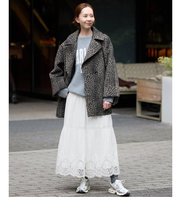 SLOBE IENA「《WEB限定/追加3予約》コットンボイルケミカルレーススカート」|スカート|