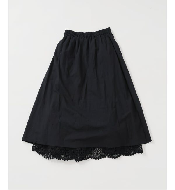 SLOBE IENA「《WEB限定/追加3予約》コットンボイルケミカルレーススカート」|スカート|