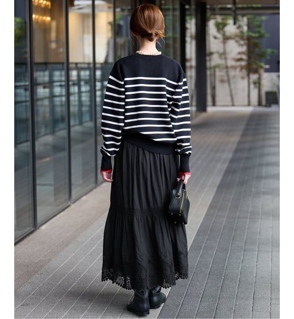 SLOBE IENA「《WEB限定/追加3予約》コットンボイルケミカルレーススカート」|スカート|